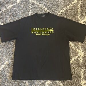 Balenciaga Black and Yellow Short Sleeve Tee